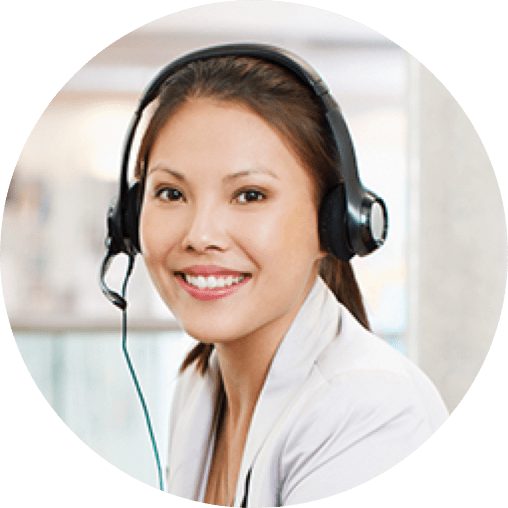 Female patient support representative icon